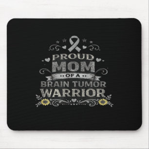 Brain tumour awareness warrior mum grey ribbon mouse pad