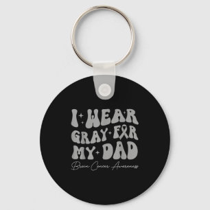 Brain tumour awareness wear grey for dad strong key ring