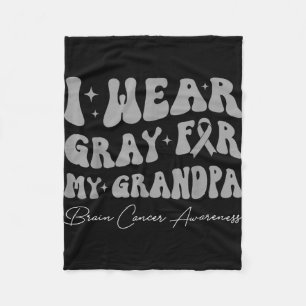 Brain tumour awareness wear grey for grandpa fleece blanket
