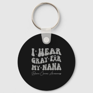 Brain tumour awareness wear grey for nana strong key ring