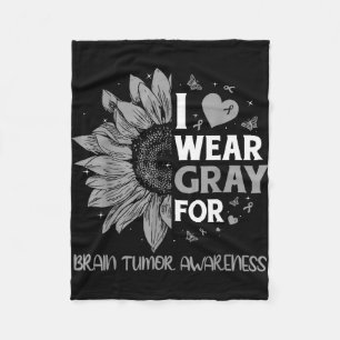 Brain tumour awareness wear grey in may strong fleece blanket