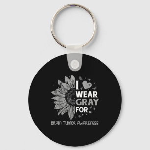 Brain tumour awareness wear grey in may strong key ring