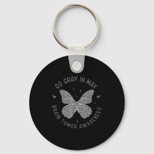 Brain tumour awareness wear grey in may strong key ring