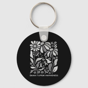 Brain tumour awareness wear grey in may strong key ring