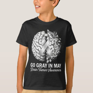 Brain tumour awareness wear grey in may strong T-Shirt