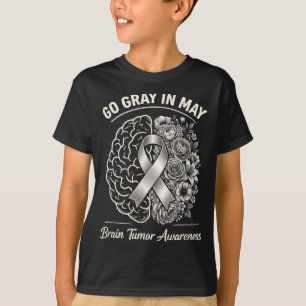 Brain tumour awareness wear grey in may strong T-Shirt