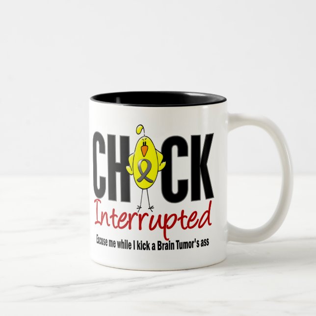 Brain Tumour Chick Interrupted Two-Tone Coffee Mug (Right)