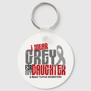 Brain Tumour I Wear Grey For My Daughter 6.2 Key Ring