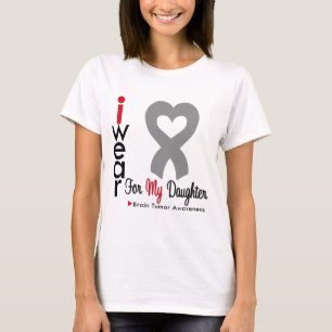 Brain Tumour I Wear Grey Ribbon For My Daughter T-Shirt