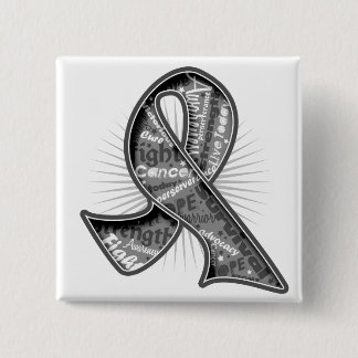 Brain Tumour Slogan Watermark Ribbon 15 Cm Square Badge