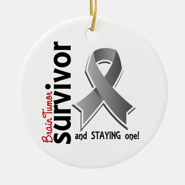Brain Tumour Survivor 19 Ceramic Tree Decoration (Front)