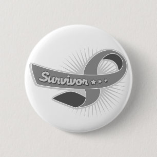 Brain Tumour Survivor Ribbon 6 Cm Round Badge