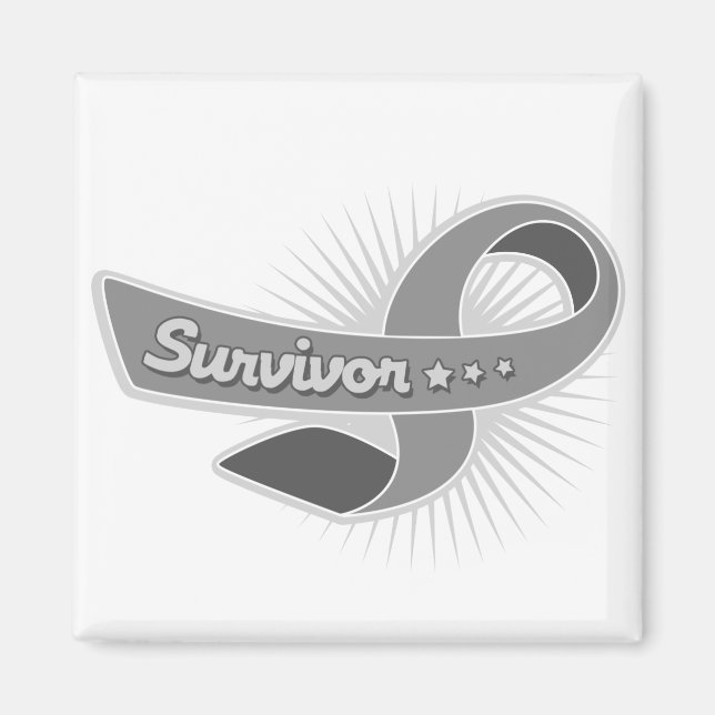 Brain Tumour Survivor Ribbon Magnet (Front)