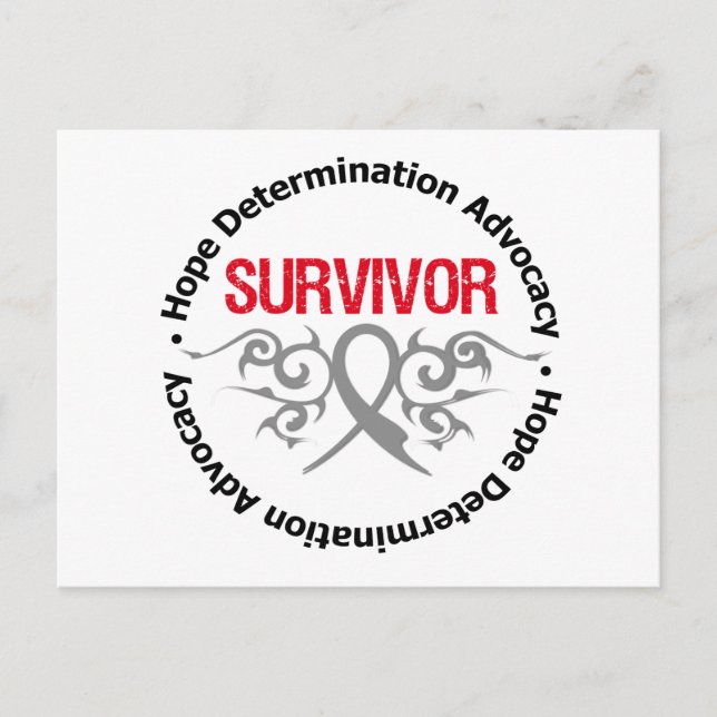 Brain Tumour Survivor Tribal Ribbon Postcard (Front)