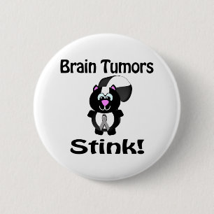 Brain Tumours Stink Skunk Awareness Design 6 Cm Round Badge