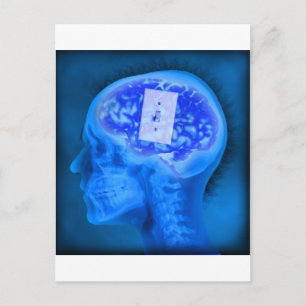 brain turned off postcard