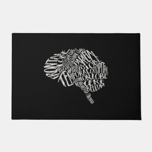 Brain Typography RN Neuroscience Doormat (Front)