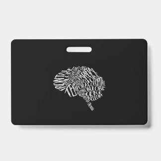 Brain Typography RN Neuroscience ID Badge