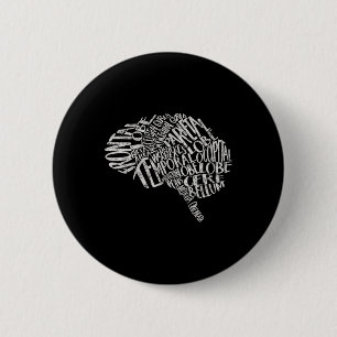 Brain Typography Rn Neuroscience Nurse Neurologist 6 Cm Round Badge