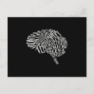 Brain Typography RN Neuroscience Postcard