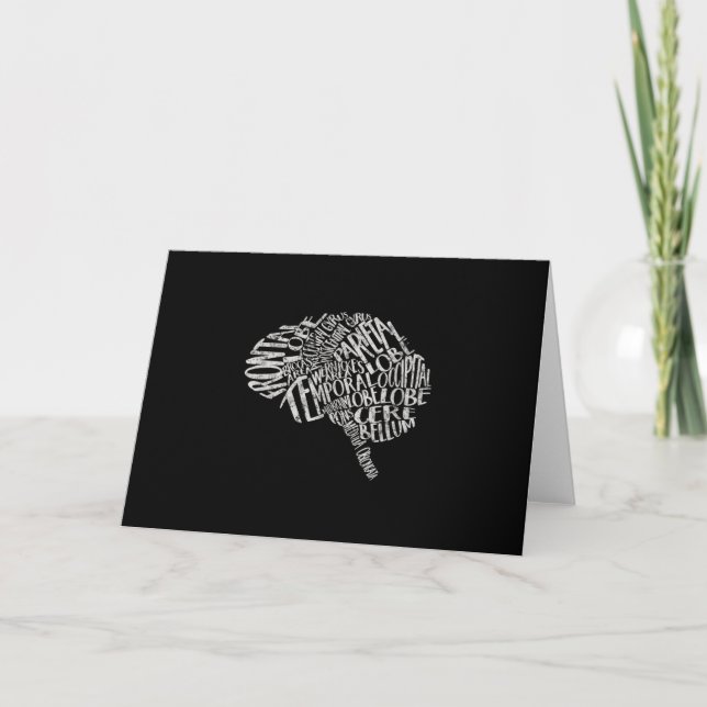 Brain Typography RN Neuroscience Thank You Card (Front)