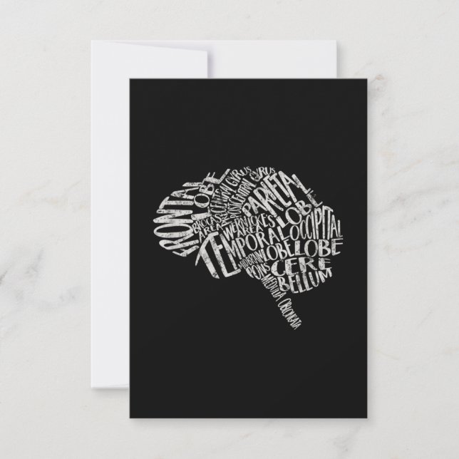 Brain Typography RN Neuroscience Thank You Card (Front)