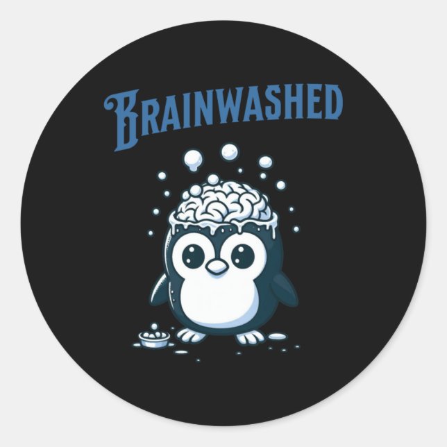 Brain Washed Penguin Sticker  (Front)