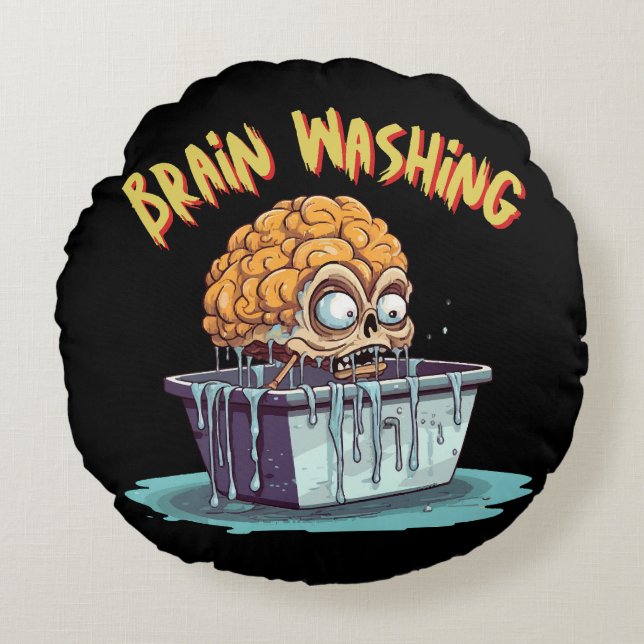 Brain Washing Round Cushion (Front)