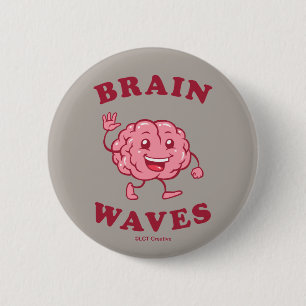 Brain Waves 6 Cm Round Badge