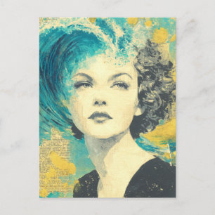 Brain Waves Collage Postcard