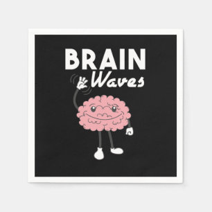 Brain Waves Funny Humourous Brainy Geek Human Anat Napkin