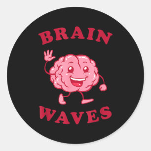 Brain waves - funny science biology  classic round sticker