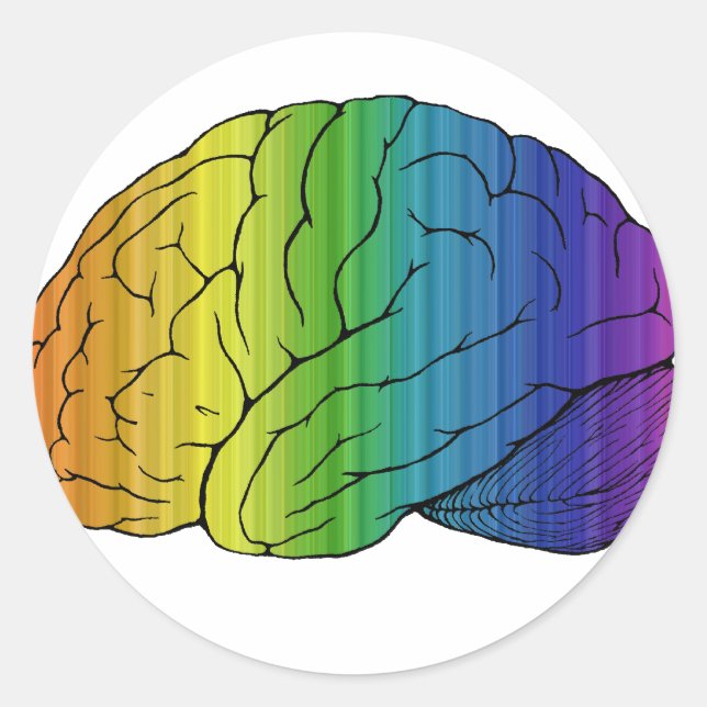 Brainbow Classic Round Sticker (Front)