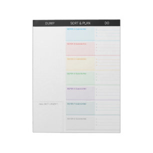 Braindump Custom EDITABLE minimalist 7-days blank Notepad