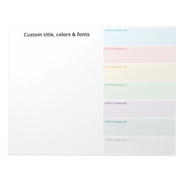Braindump Custom EDITABLE minimalist 7-days blank Notepad (Front)