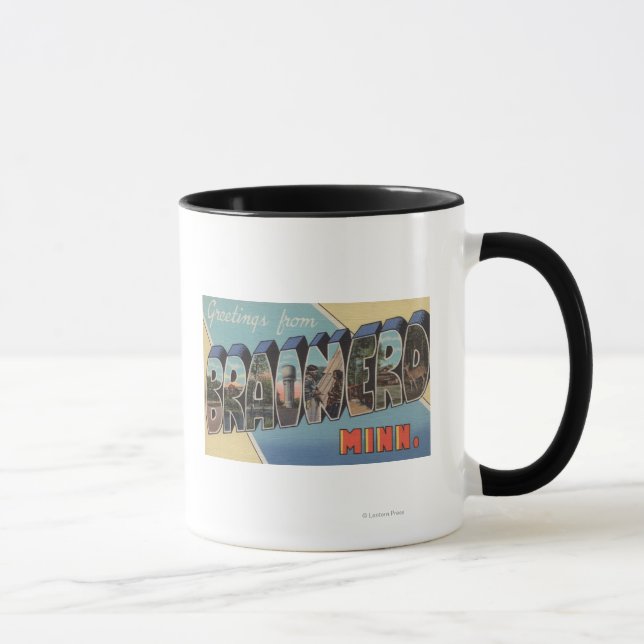 Brainerd, Minnesota - Large Letter Scenes Mug (Right)