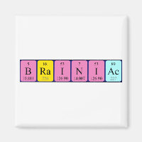 Brainiac periodic table name magnet