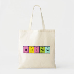 Brainiac periodic table name tote bag