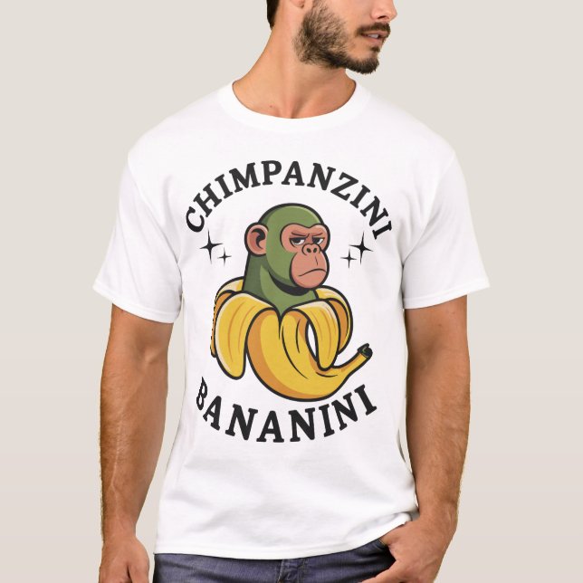 Brainrot Chimpanzee and Banana T-Shirt (Front)