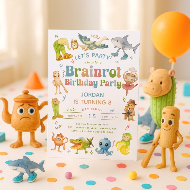 Brainrot Meme Birthday Party Invitation (Creator Uploaded)