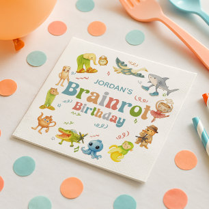 Brainrot Meme Birthday Party Napkin