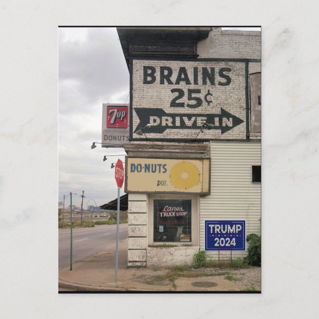 Brains 25 Cents (Trump) Postcard (Front)