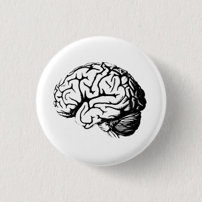 Brains are hot. 3 cm round badge (Front)