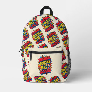 Brains Books and Big Goals - Fun Back-to-School Printed Backpack