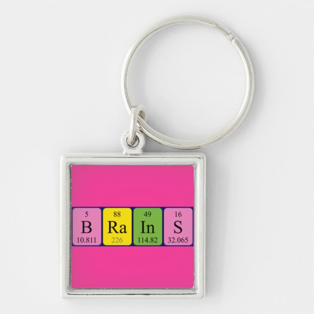 Brains periodic table name keyring (Front)