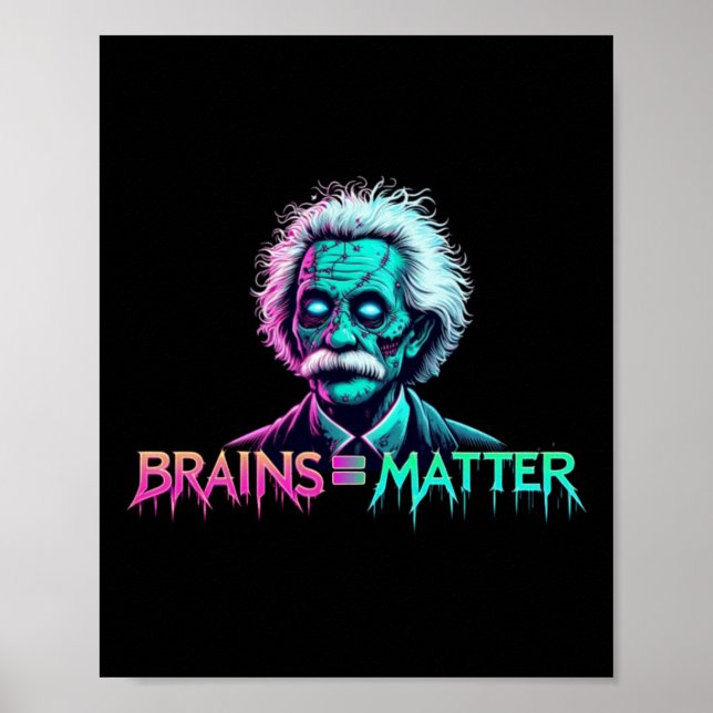 Brains = Sticker  Poster (Front)