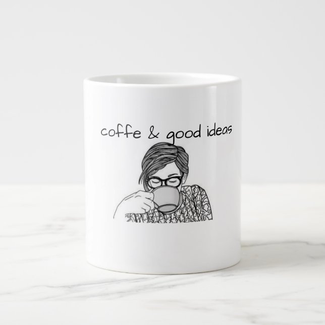 brainstorming cafe large coffee mug (Front)