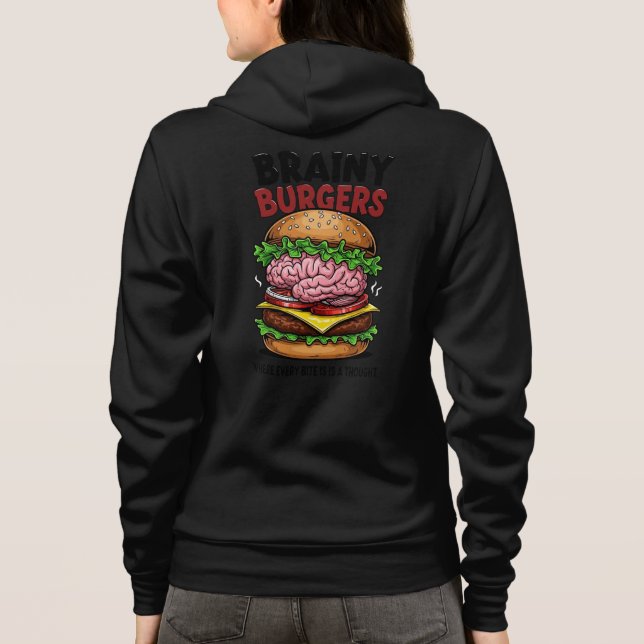 Brainy Burgers Adult Zip-Up Hoodie (Back)