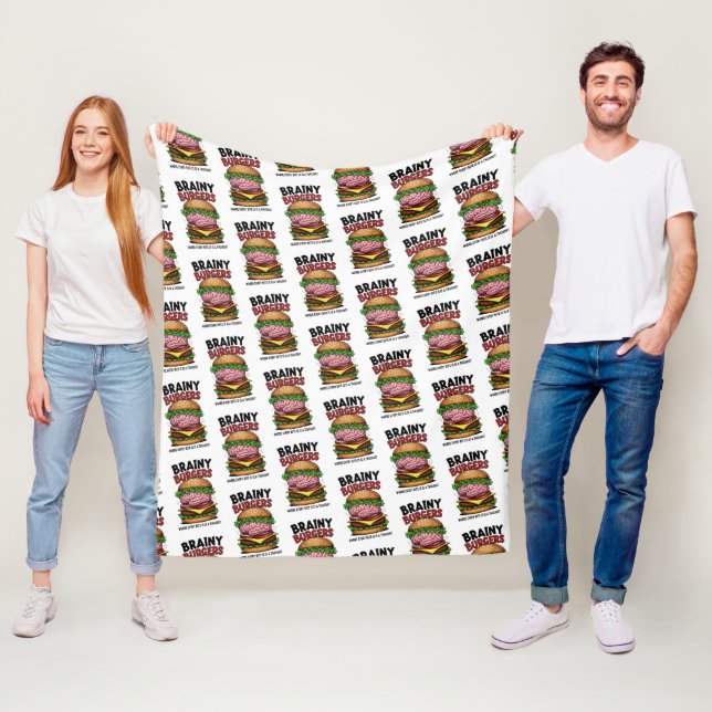 Brainy Burgers Fleece Blanket (In Situ)