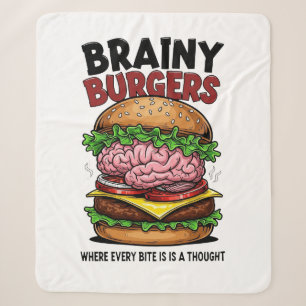 Brainy Burgers Sherpa Blanket